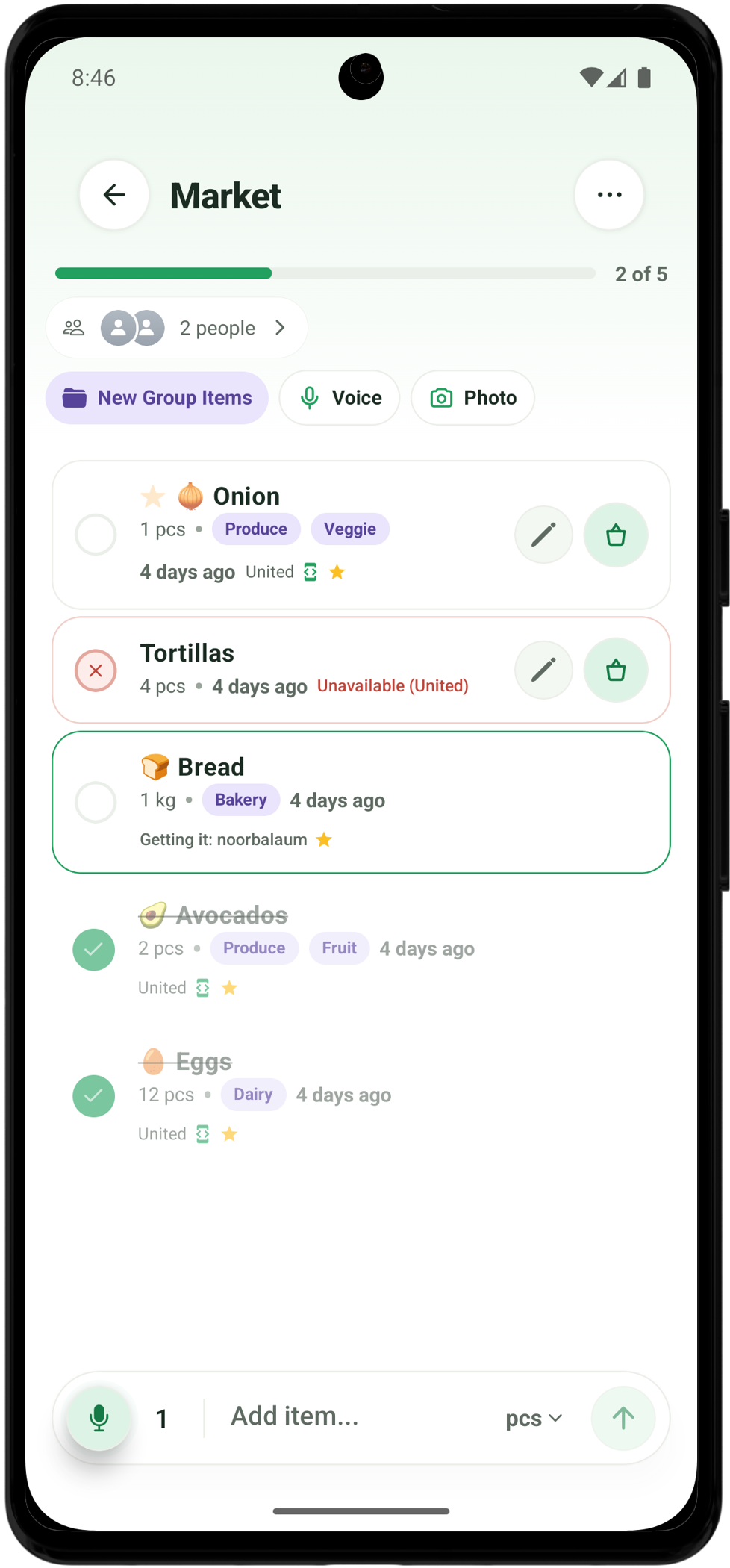 Lysta — Shared, live